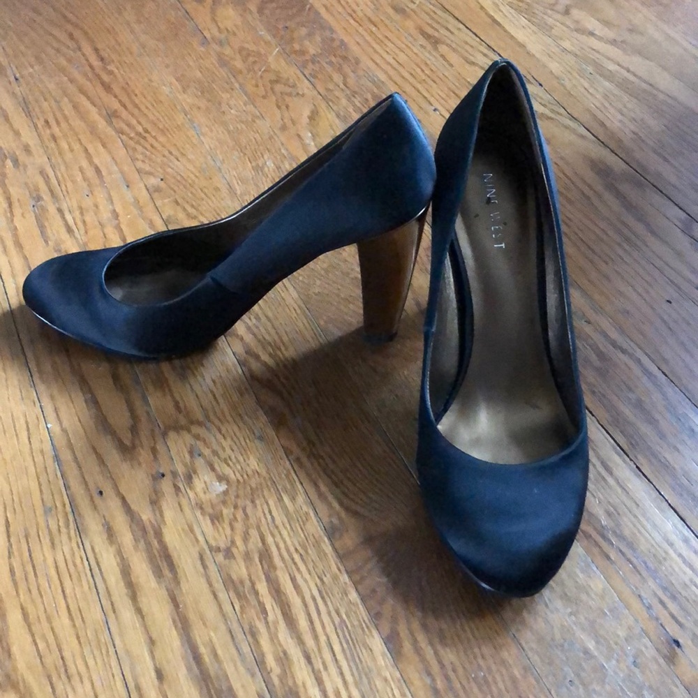 Nine West Marquee black satin heel-7 1/2
